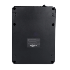 10” slim aktívny subwoofer do auta – 600 W pod sedadlo, zadný panel s ovládacími tlačidlami a konektormi