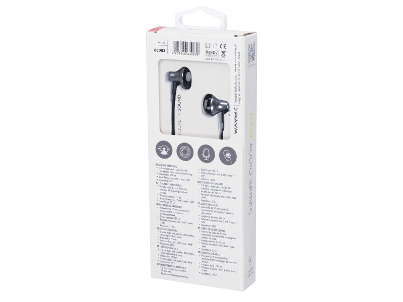 Slúchadlá WAYME s 125 cm káblom a 3,5 mm audio jack konektorom