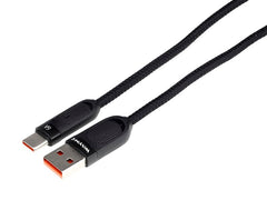 USB na USB-C kábel s opletením z mikrovlákna a špirálovým tvarom