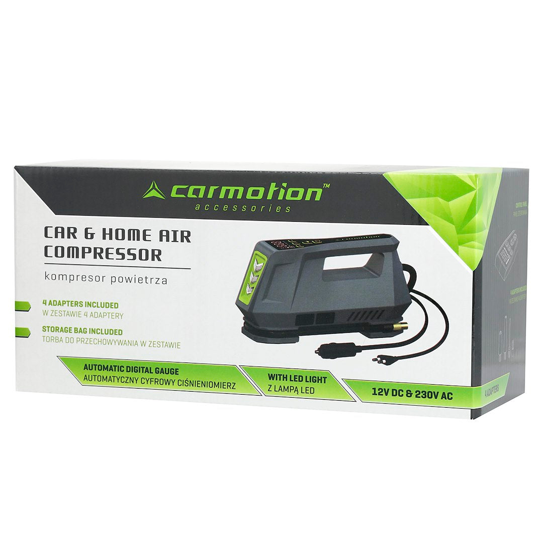 Vzduchový kompresor CARMOTION s digitálnym meraním tlaku a LED svetlom