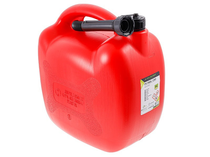 Oválny červený plastový kanister na benzín 20 litrov od CARMOTION