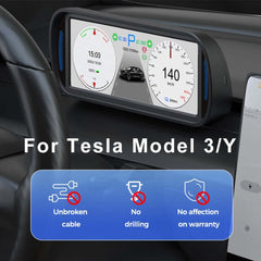 6.8" IPS HD HUD Skærm til Tesla Model 3/Y – Plug & Play Head-Up Display viser køredata med elegant design.