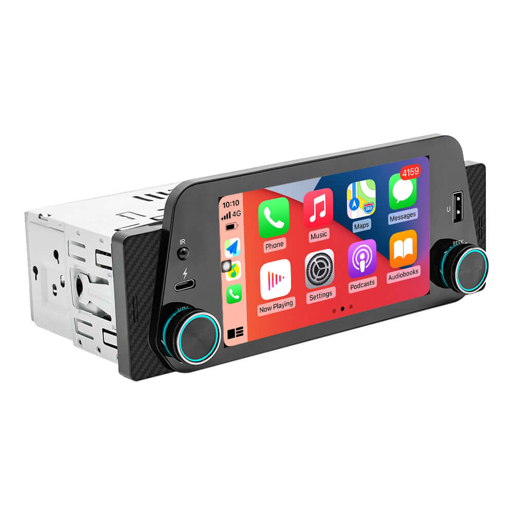 Universel - 5" 1-din radio m. Apple Carplay og Android Auto – Bilmedie.dk