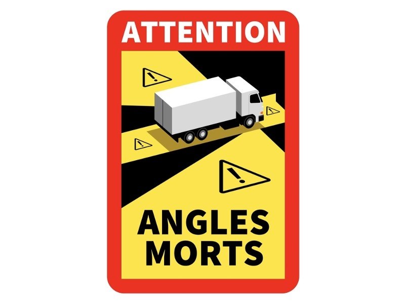 Nálepka na mŕtvy uhol ANGLES MORTS 25 x 17 cm s lamináciou