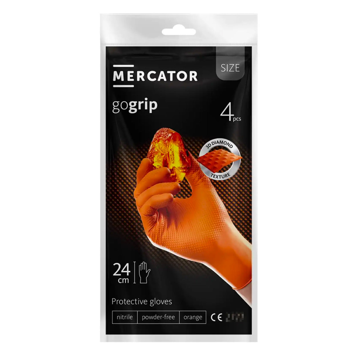 Mercator GoGrip orange nitrilhandsker i størrelse XXL