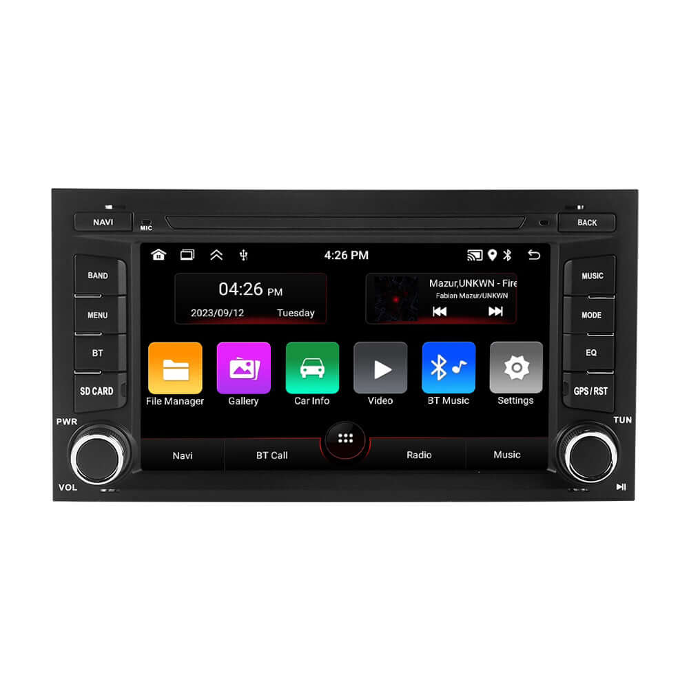 Seat Leon 12-18 – 7" Radio m. Apple CarPlay og Android Auto med moderne interface for bilens interiør.
