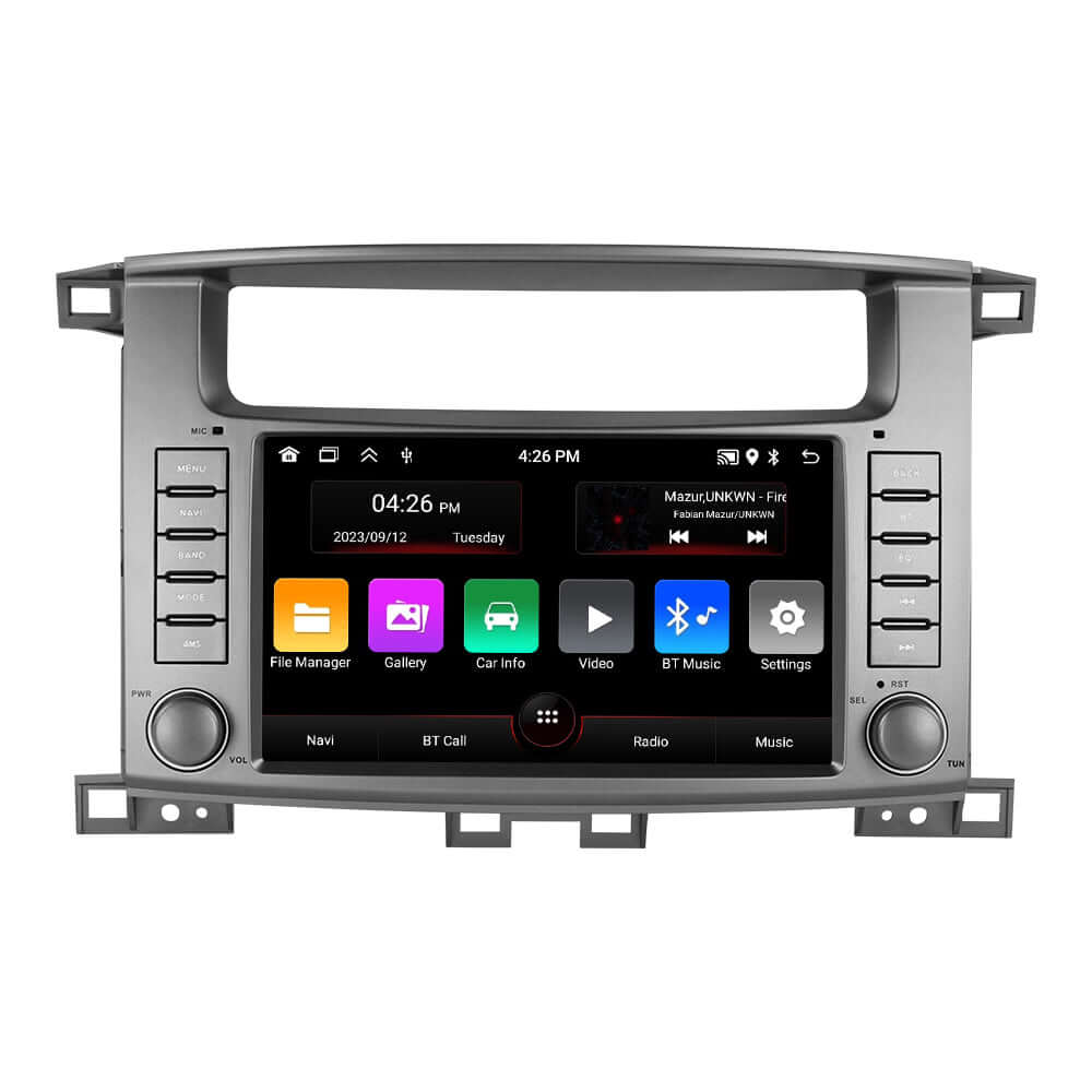 Toyota Land Crusier 02-07 – 8" Radio m. Apple CarPlay og Android Auto skærm og kontroller