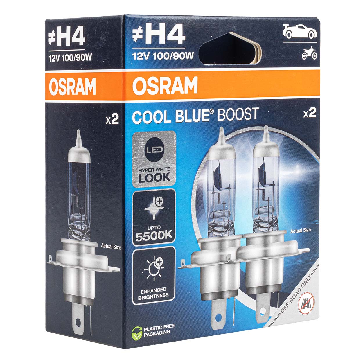 Halogénová žiarovka Osram H4 Cool Blue Boost 100/90W