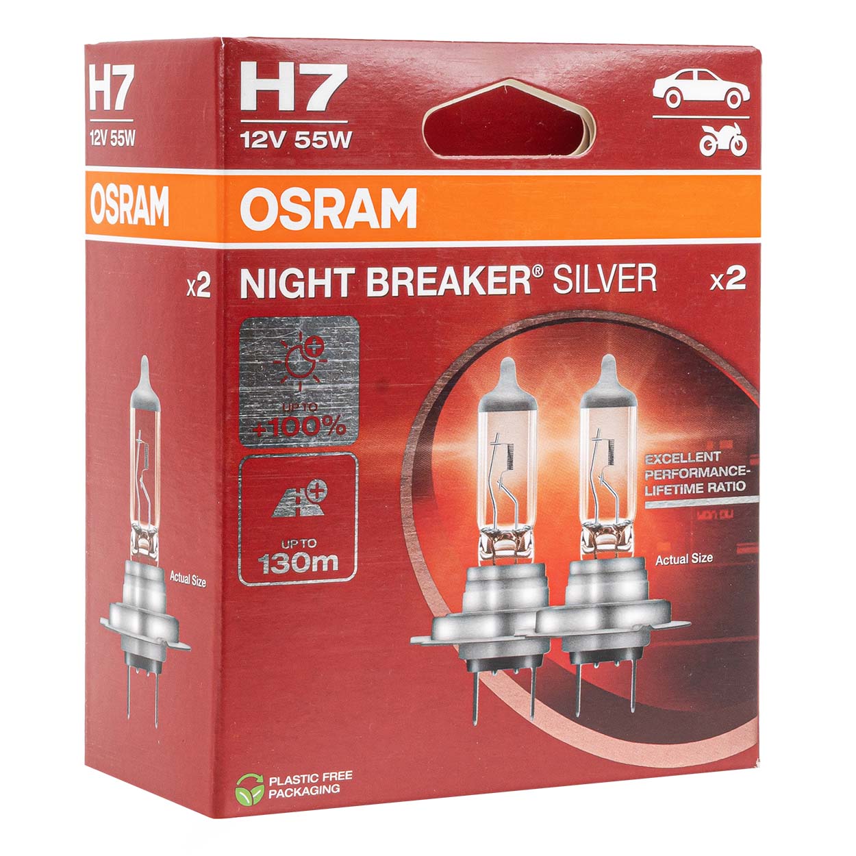 Halogénové žiarovky Osram H7 NIGHT BREAKER SILVER, 2 ks.