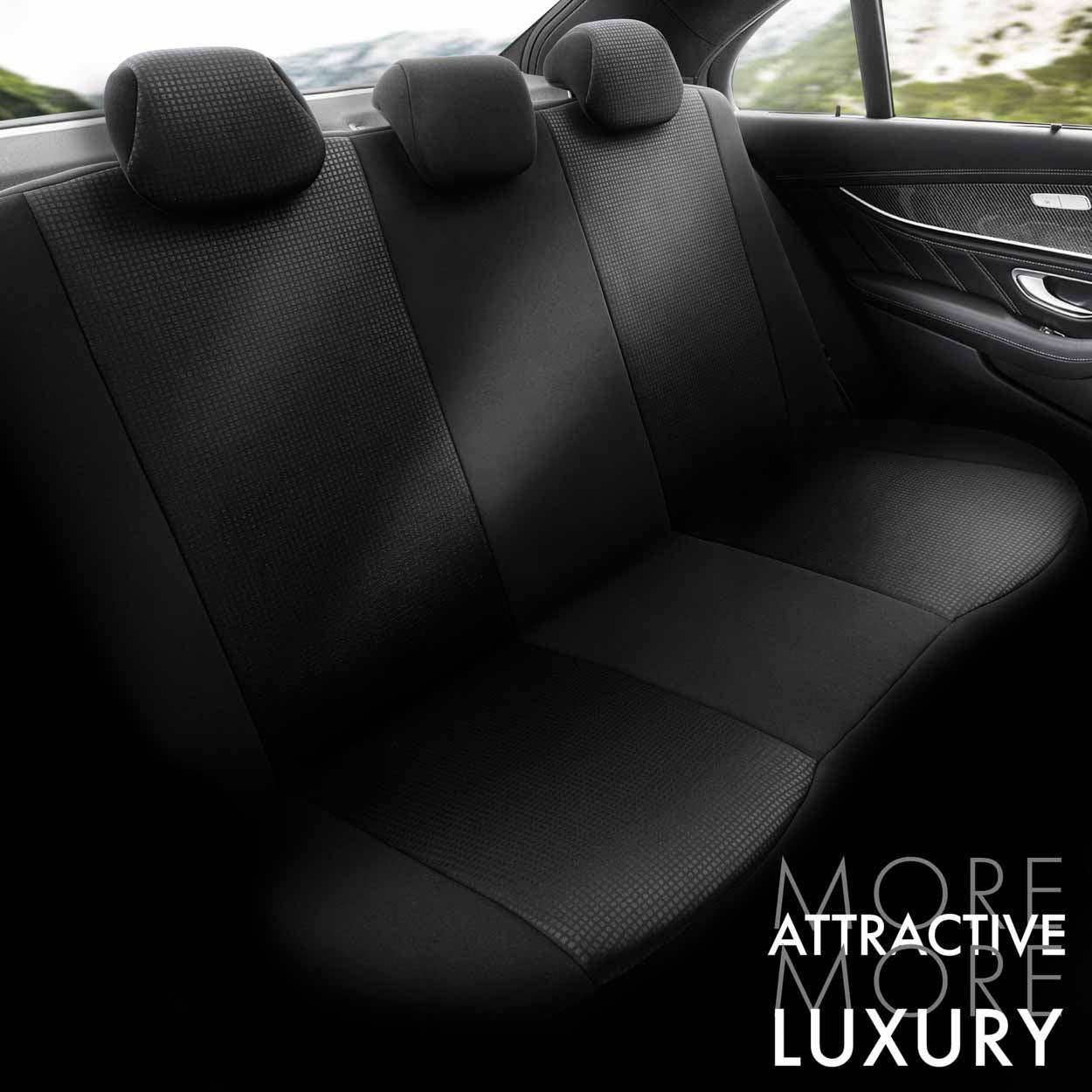 Sæt sorte sædebetræk til de fleste biler