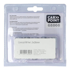 Uzamykateľné bezpečnostné skrutky kolies Carpoint M14x1,5x26 mm G kužeľové 