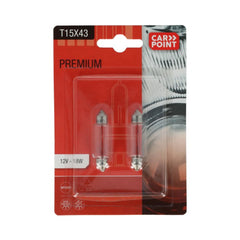 Carpoint Premium autožiarovky 12V T15x43 2 ks. 