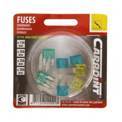 Carpoint mini ploché poistky, sortiment 15–30 A, 10 ks. 