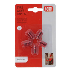 Červené krytky ventilov Carpoint Piston – 5 ks 
