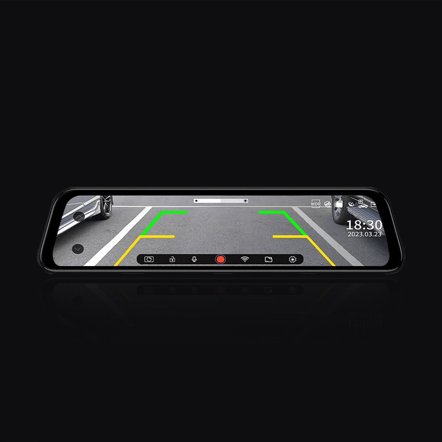 Spätné zrkadlo Dashcam s prednou a zadnou kamerou – 10” IPS dotykový displej, Full HD 1080P so záložným vizuálnym displejom