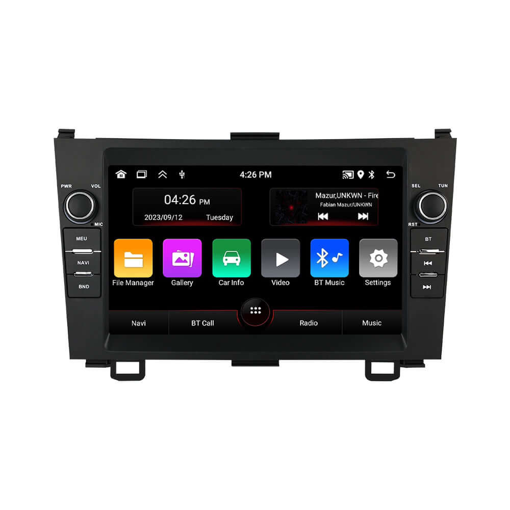 Honda CR-V 06-11 – 8" Radio m. Apple CarPlay og Android Auto display with touchscreen features.