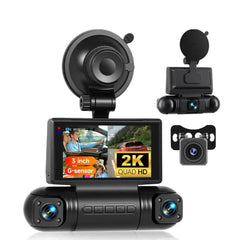 3" 2K dashcam so 4 kamerami – IPS displej, G-senzor a DVR záznam 
