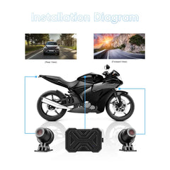 Motocyklová kamera na palubnú dosku 1080P HD – predná a zadná kamera s DVR a WiFi 