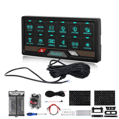 RGB 12-cestný prepínačový panel s dotykovým ovládaním – 12V / 24V ovládací panel 