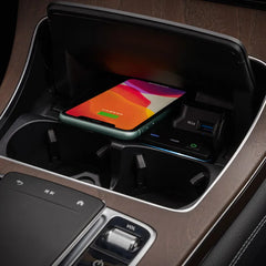 Mercedes-Benz C W205/GLC X253 bezdrôtová nabíjačka telefónu 15W s ambientným osvetlením 
