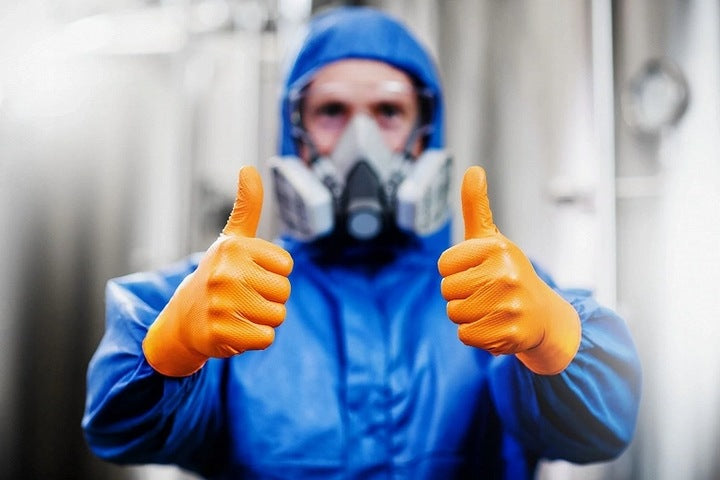 GoGrip orange nitrilhandske med struktureret greb