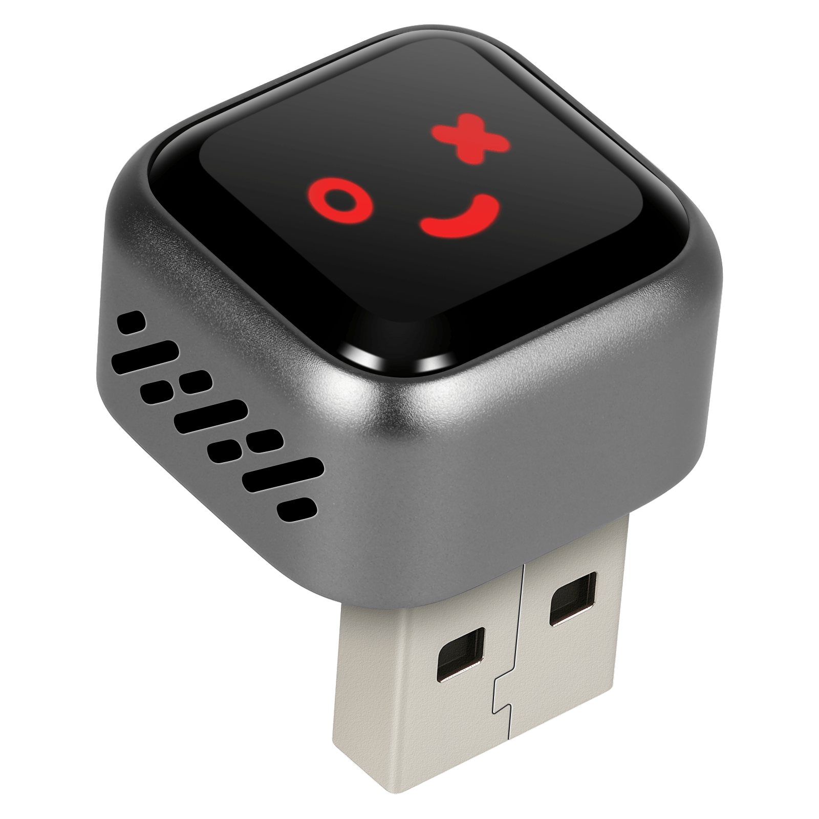 Mini bezdrôtový adaptér CarPlay & Android Auto (5.8GHz – Plug & Play) pripojený k USB portu.