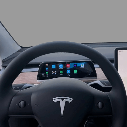 Tesla Model 3/Y - 9,6" Speedometer m. Apple Carplay og Android Auto – Bilmedie.dk
