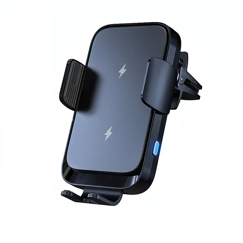 Trådløs Biloplader & Mobilholder 15W – Automatisk Klemme & 360° Rotation med dual-coil teknologi
